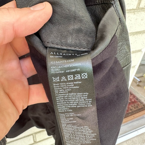 Allsaints Kino leather bomber jacket L Large All Saints - Picture 2 of 13